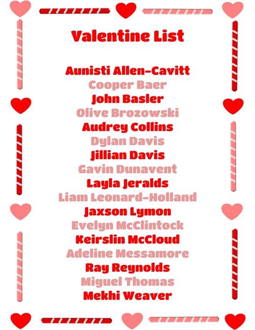 Valentine List